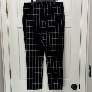 Adrianna Papell Window Pane Patterned Skinny Fit Trousers - Size 12